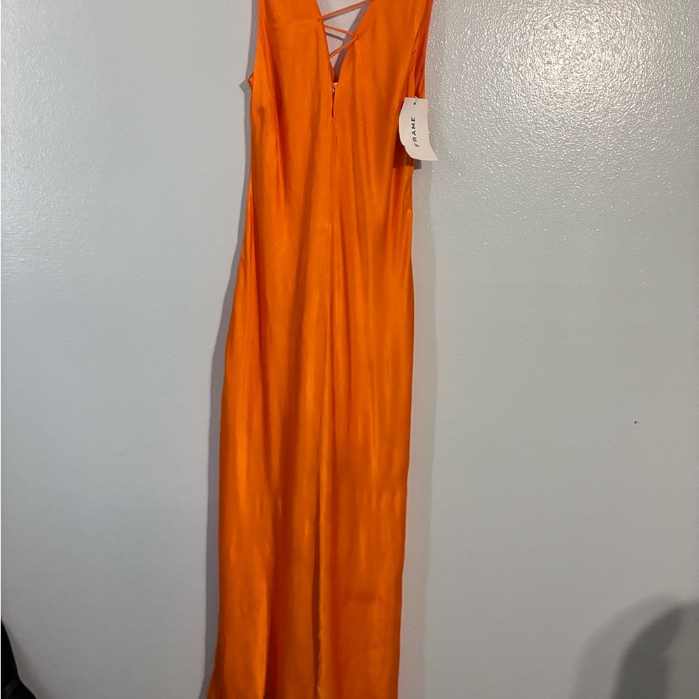 Frame Dress Vibrant Orange Backless Dress